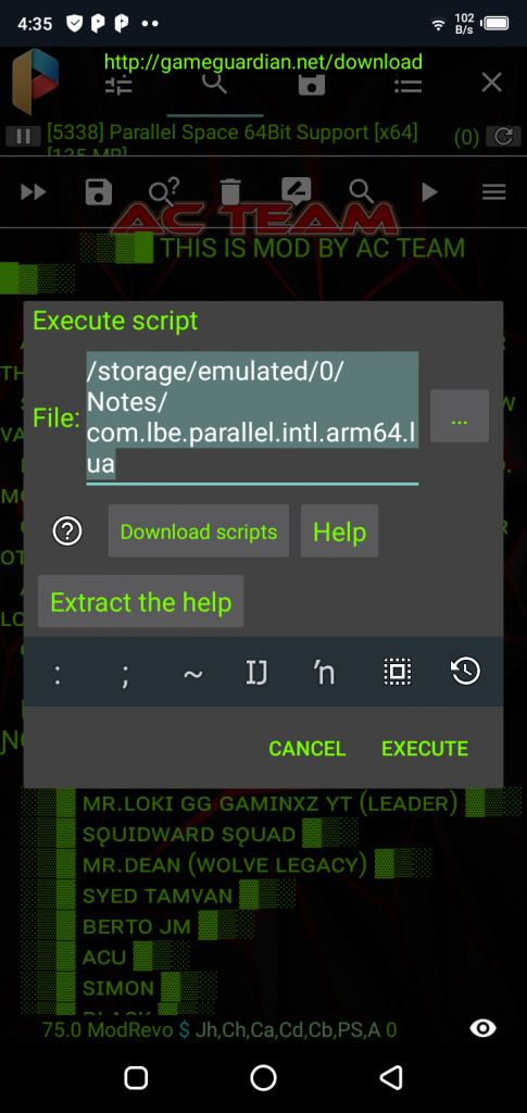 Screenshot of GG Mod Revo Apk