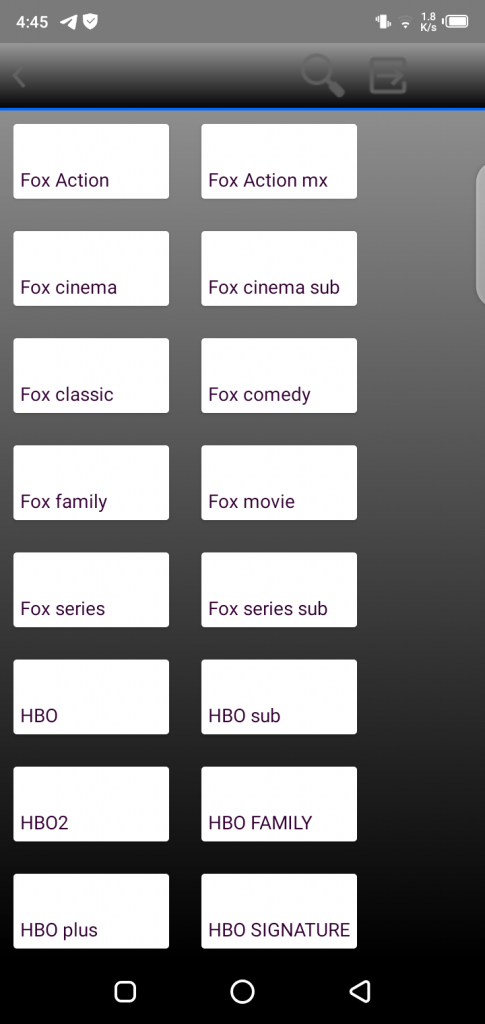 Screenshot of Magna TV App
