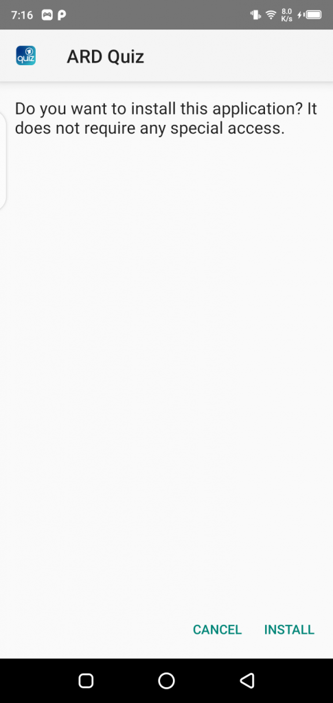 Screenshot of ARD Quiz