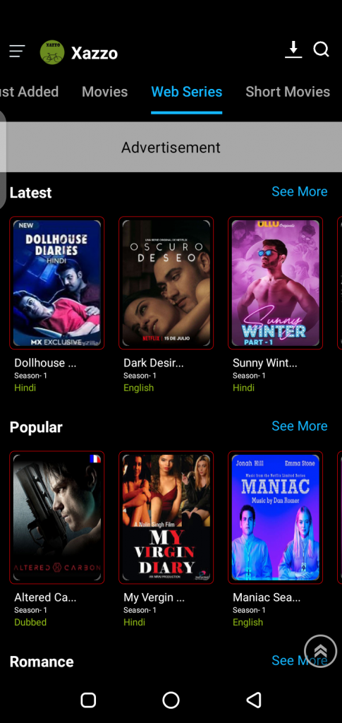 Screenshot of Xazzo App