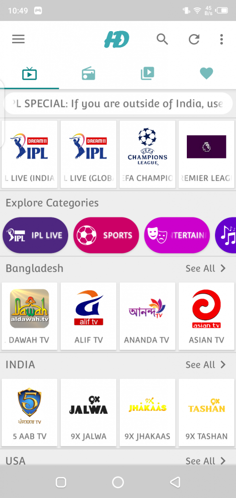 Screenshot of Hogatoga TV Apk