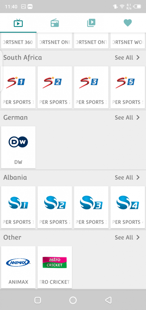 Screenshot of Hogatoga TV App