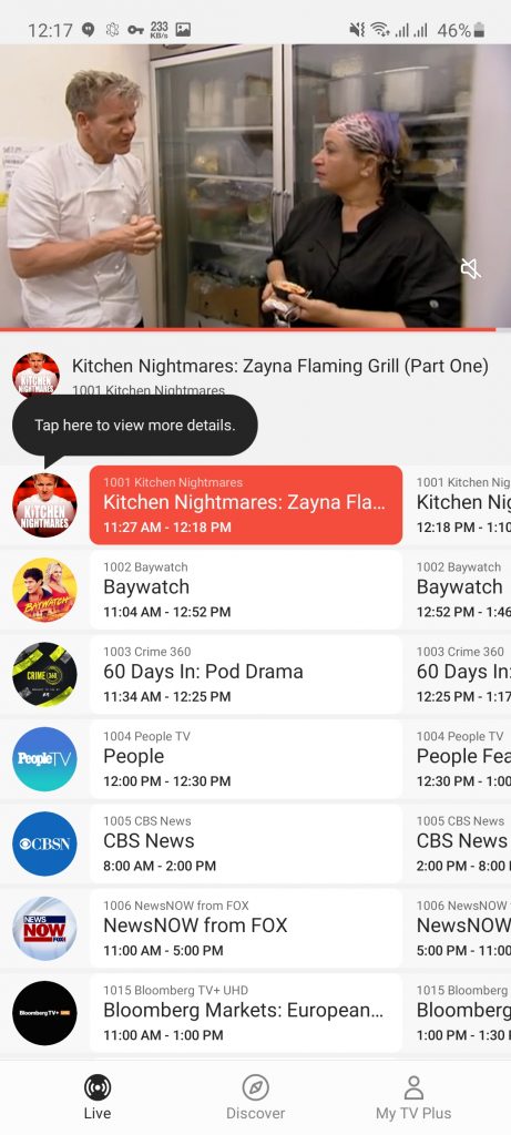 Screenshot of Samsung TV Plus App Apk