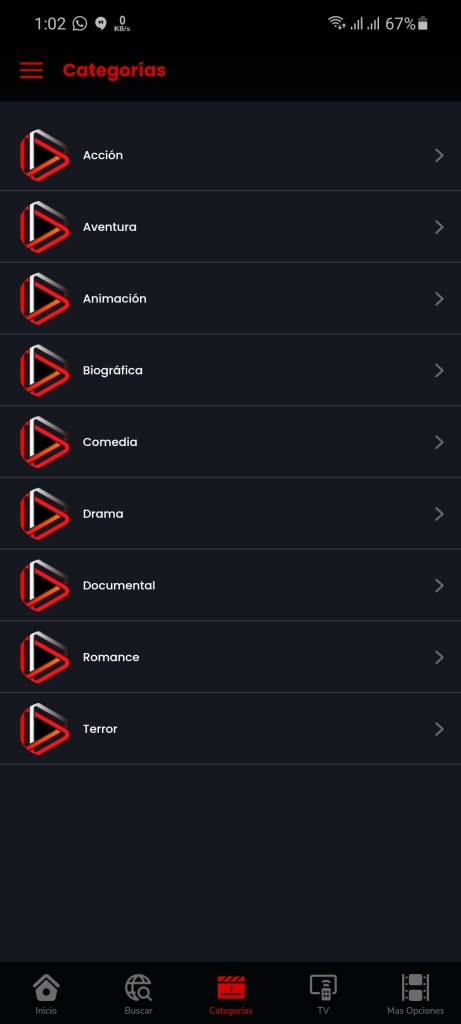 Screenshot of JMX TV App