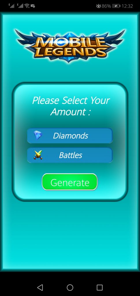 Screenshot of Free Diamond Generation Tool for Android free Download