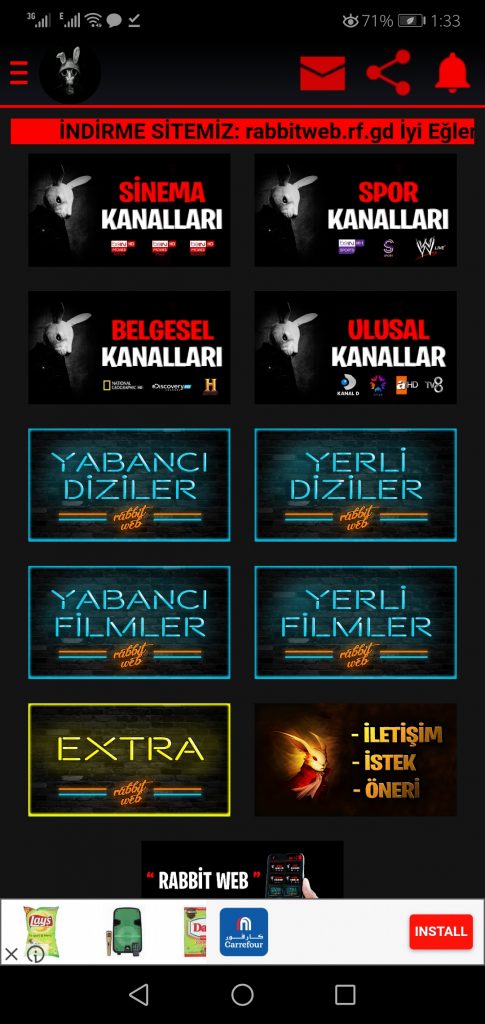 Screenshot of Rabbit Web App