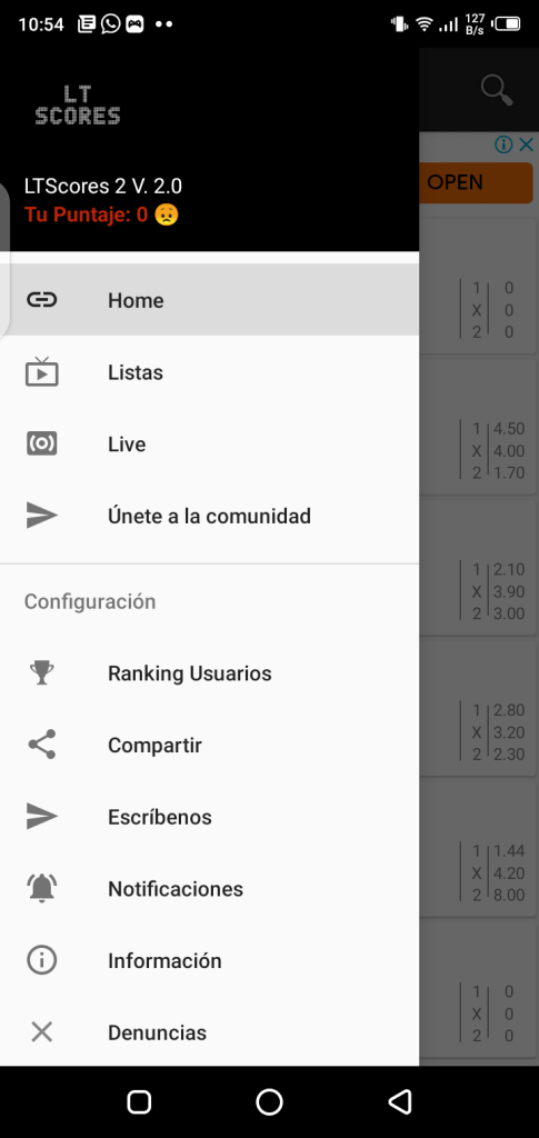 Screenshot of LTScores Apk