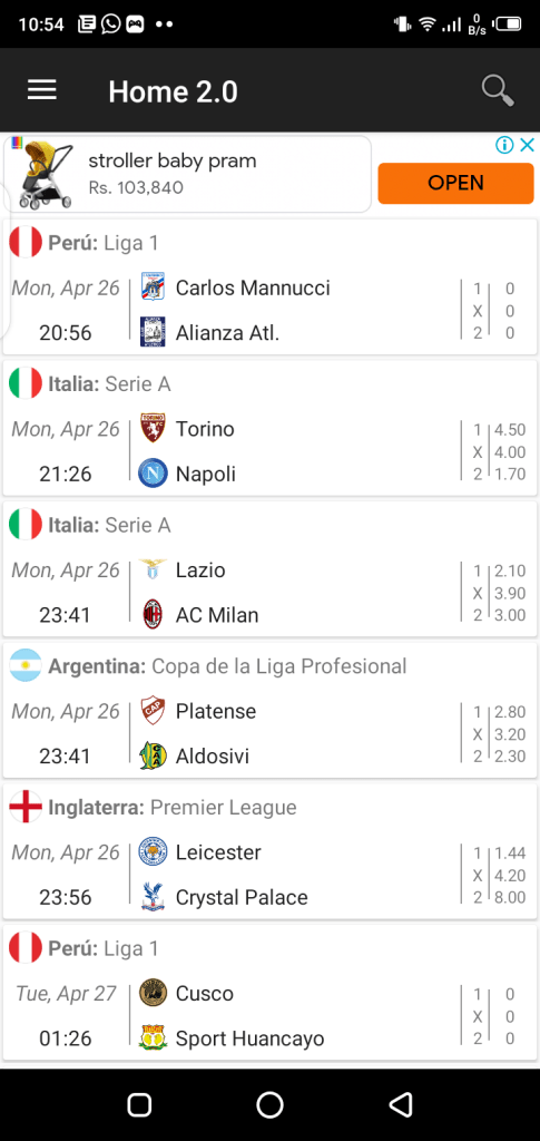 Screenshot of LTScores App