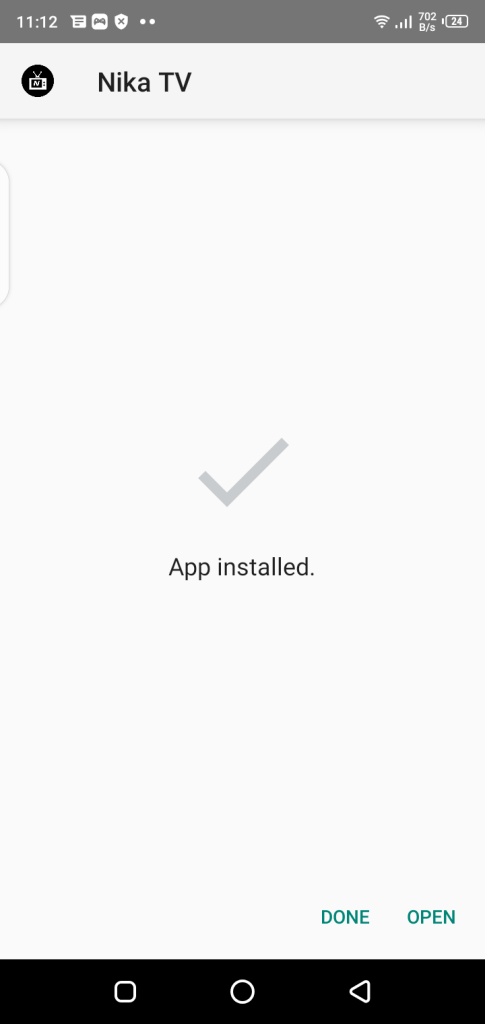 Screenshot of Nika TV App