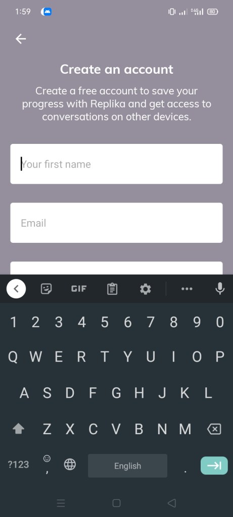 Screenshot of Replika Romantic Partner App