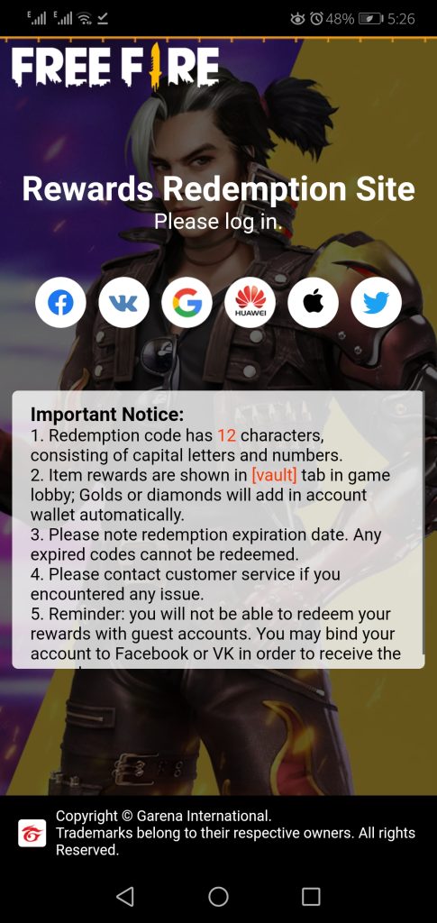Screenshot of FF Reward App Apk