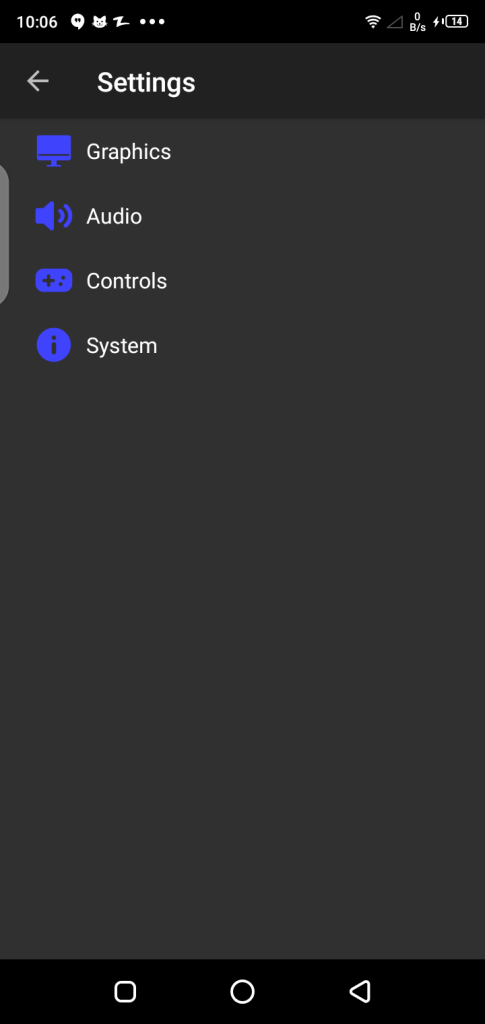 Screenshot of AethersX2 App